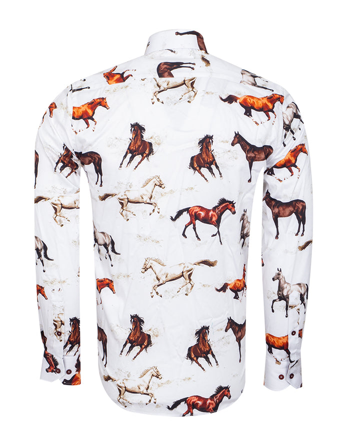 Colourful Horses Print with Matching Handkerchief-Makrom