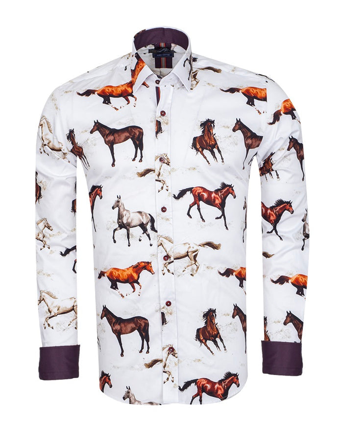 Colourful Horses Print with Matching Handkerchief-Makrom