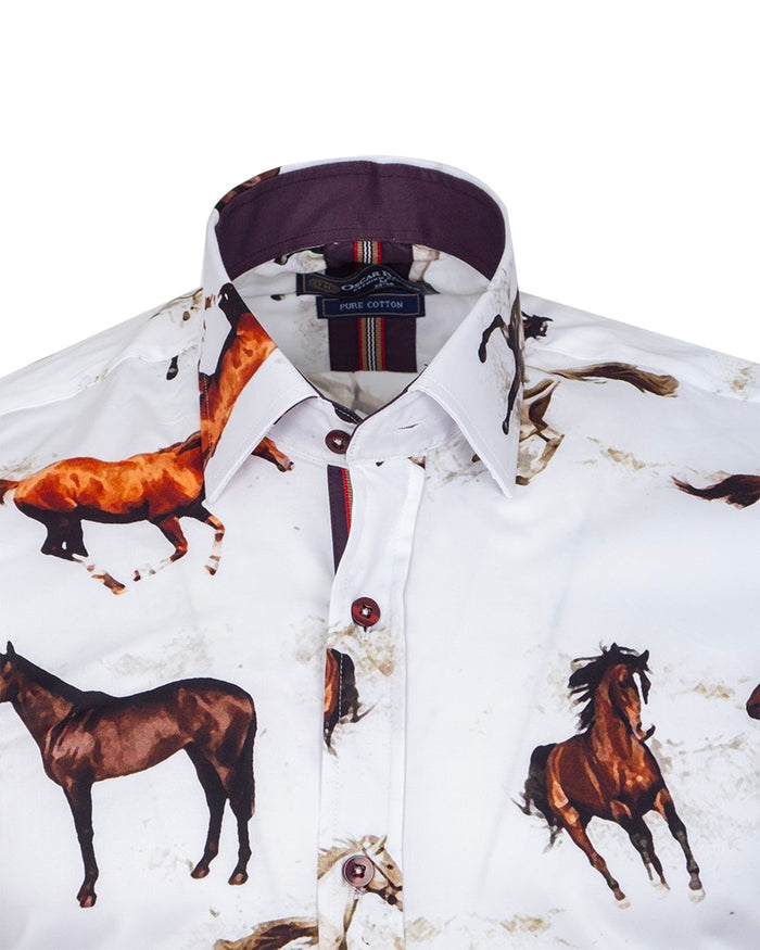 Colourful Horses Print with Matching Handkerchief-Makrom