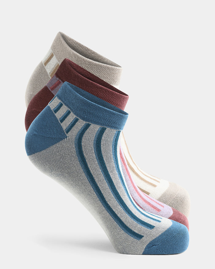 Combed Cotton Ankle Length Socks Pack of 3 - Ariana