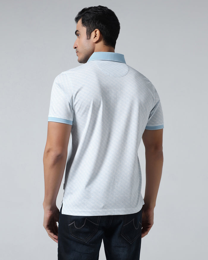 Cool Blue Printed Polo - Cross