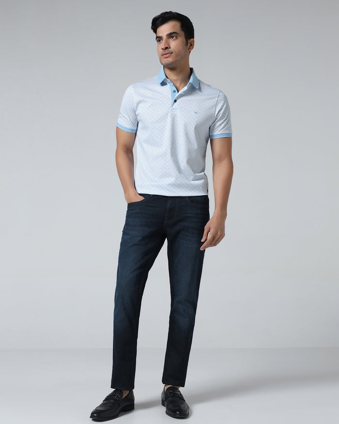 Cool Blue Printed Polo - Cross