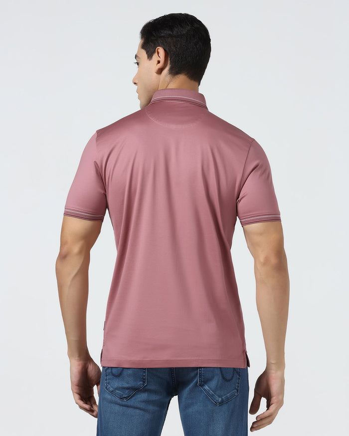 Coral Pink Solid Polo - Ram