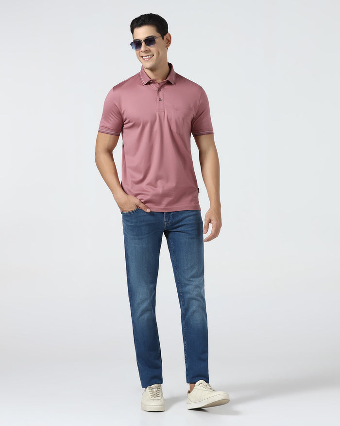Coral Pink Solid Polo - Ram