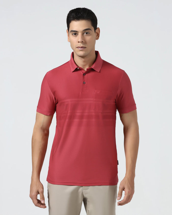 Coral Textured Polo - Peek