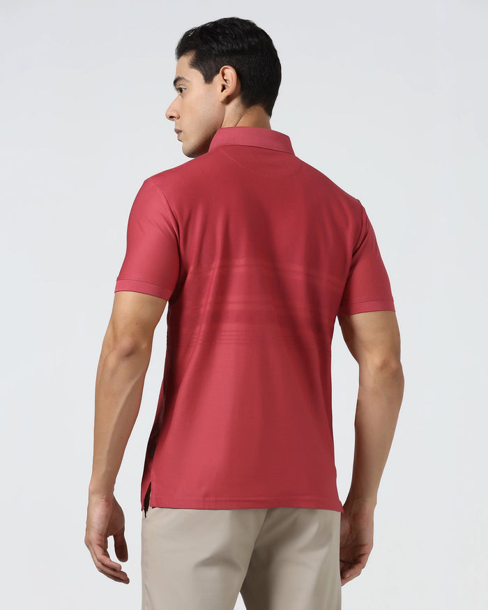 Coral Textured Polo - Peek