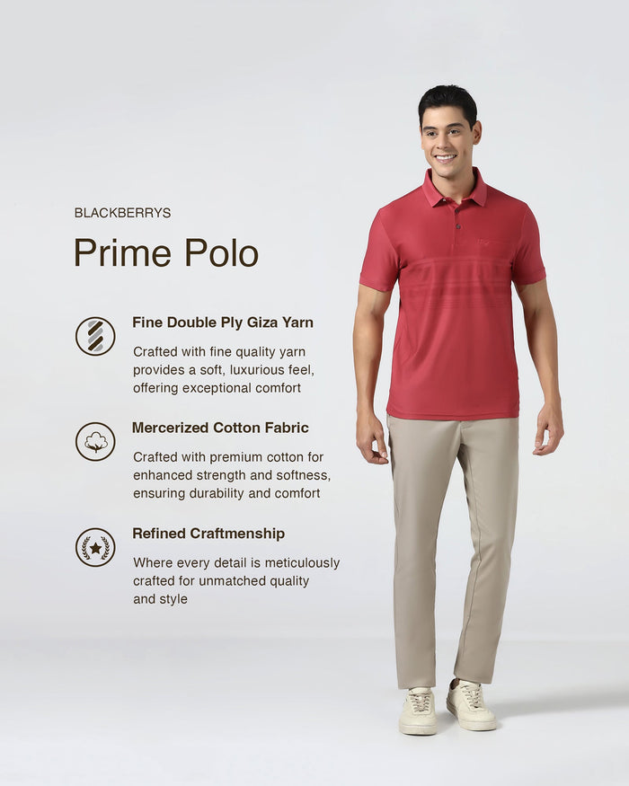 Coral Textured Polo - Peek