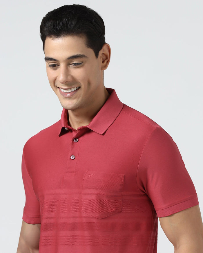 Coral Textured Polo - Peek
