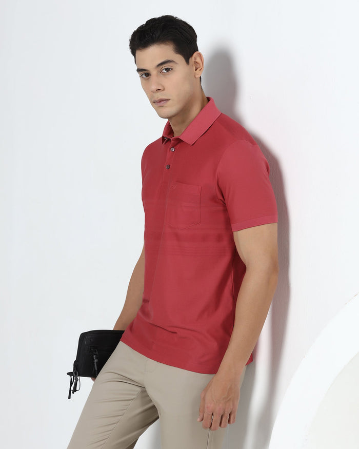 Coral Textured Polo - Peek