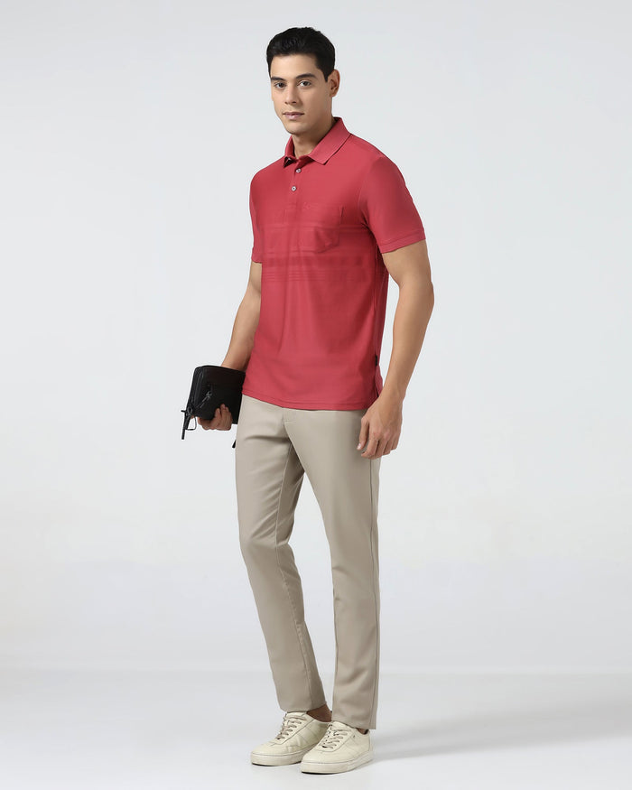 Coral Textured Polo - Peek
