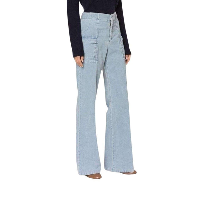 Chloe Corduroy Wide Leg Trousers Pants - Runway Catalog