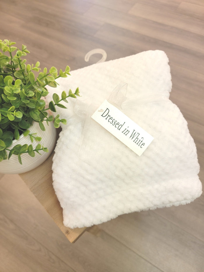 White fleece blanket.