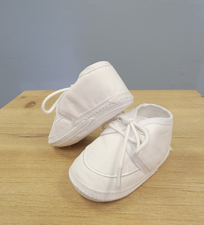 Baby boy cotton lace up soft shoes.