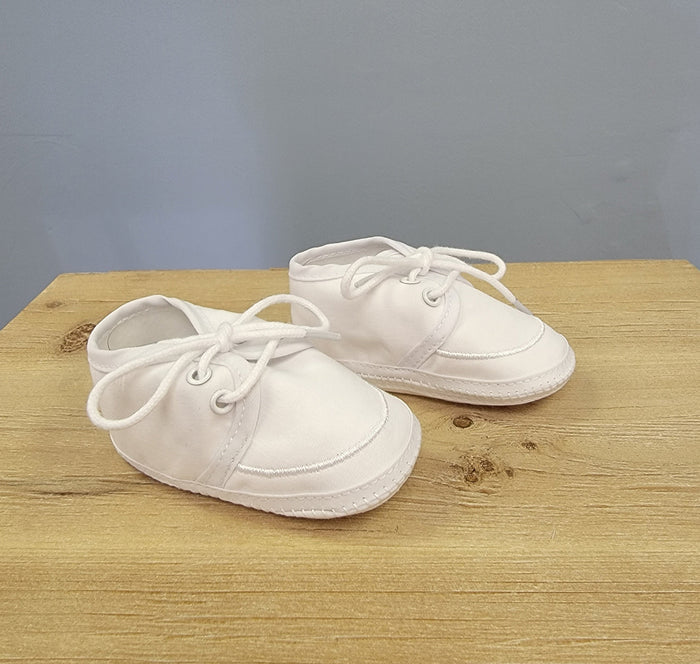 Baby boy cotton lace up soft shoes.