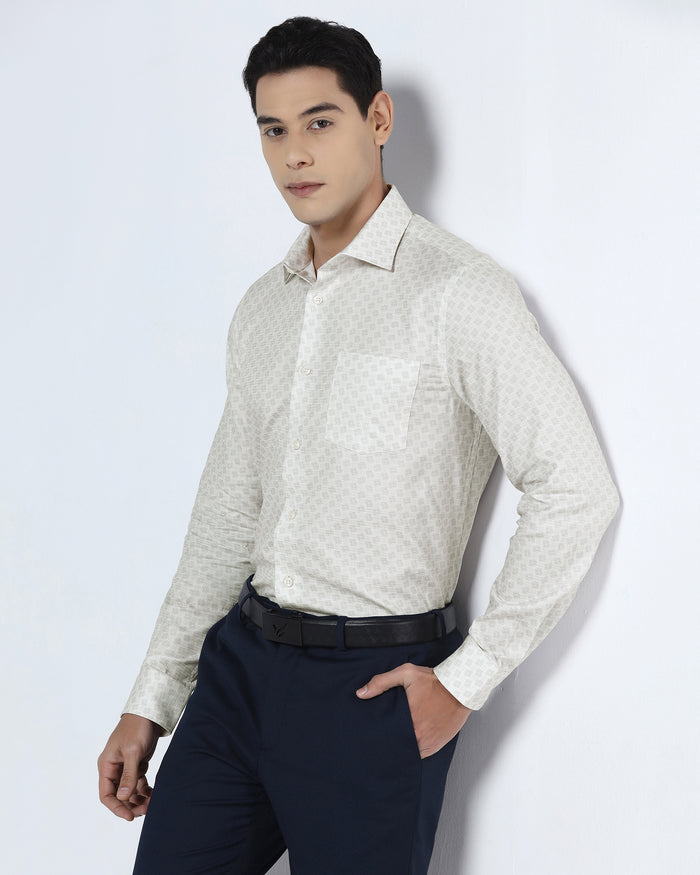 Cream Printed Shirt - Dunzo