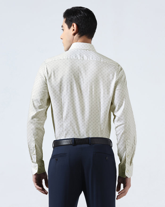 Cream Printed Shirt - Dunzo