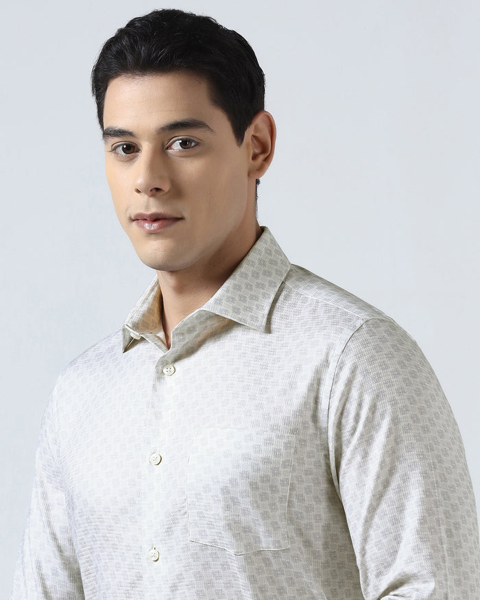 Cream Printed Shirt - Dunzo