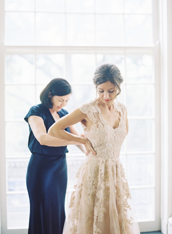 Custom Made A Line Champagne Lace Wedding Dresses, Champagne Lace Prom Dresses, Formal Dresses