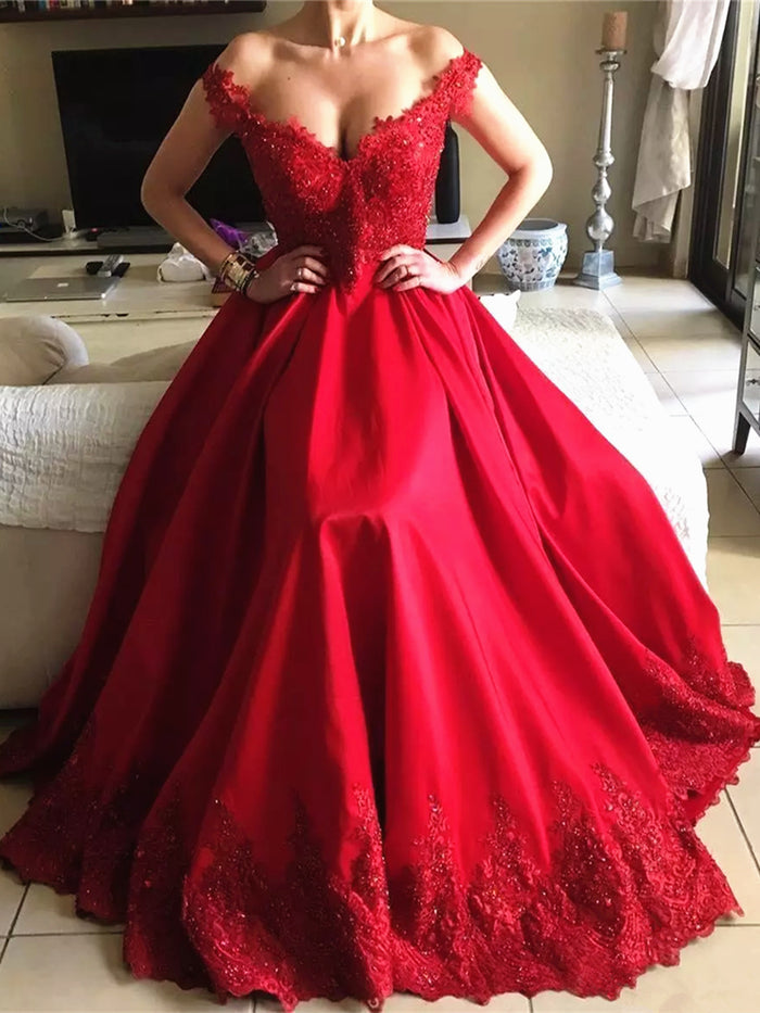 Custom Made Off Shoulder Burgundy Lace Prom Gown, Burgundy Formal Dresses, Lace Graduation Dresses