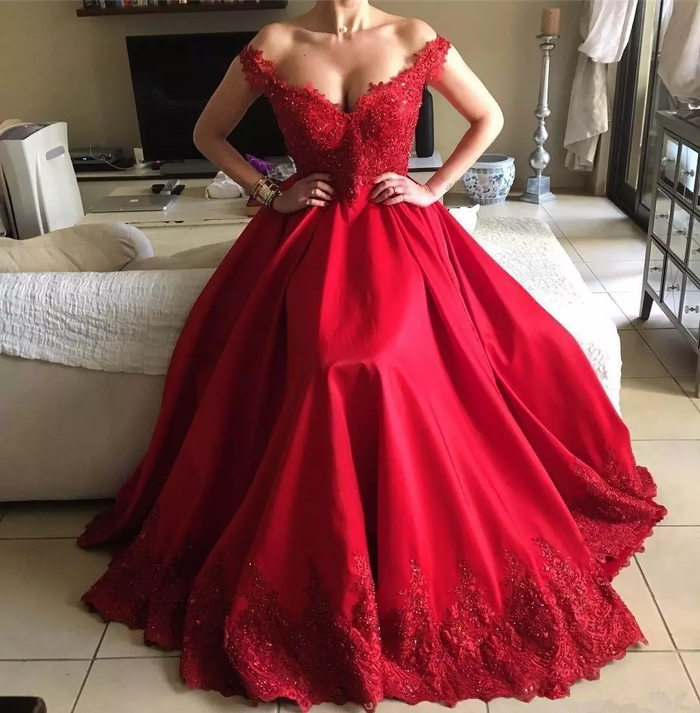 Custom Made Off Shoulder Burgundy Lace Prom Gown, Burgundy Formal Dresses, Lace Graduation Dresses