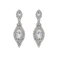 Dangly Leaf with Oval Gem Stone Earrings