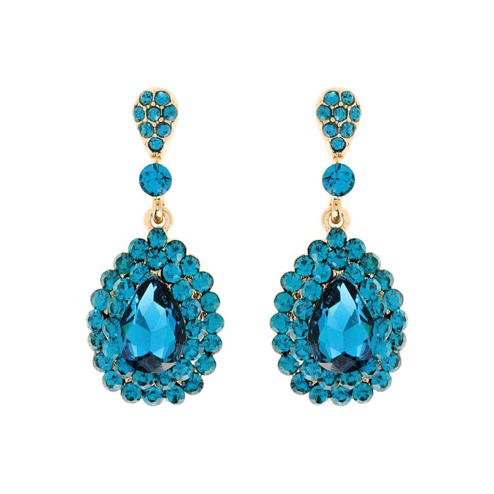 Dangly Teardrop Rhinestone Earrings
