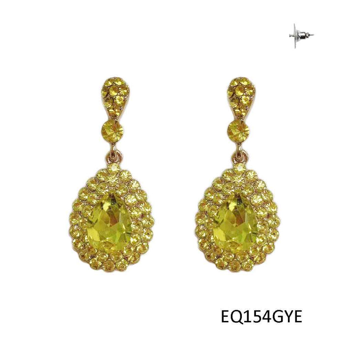 Dangly Teardrop Rhinestone Earrings
