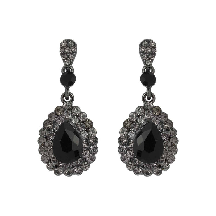 Dangly Teardrop Rhinestone Earrings