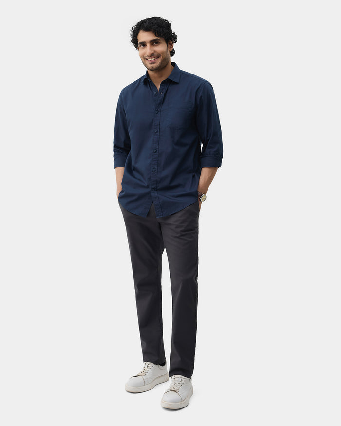 Dark Blue Solid Shirt - Zento