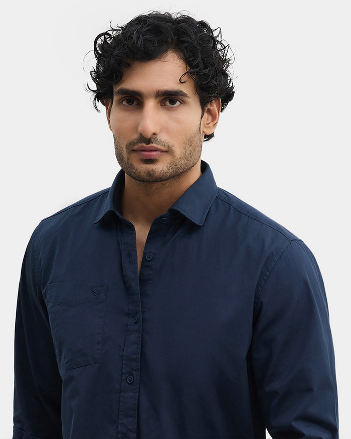 Dark Blue Solid Shirt - Zento