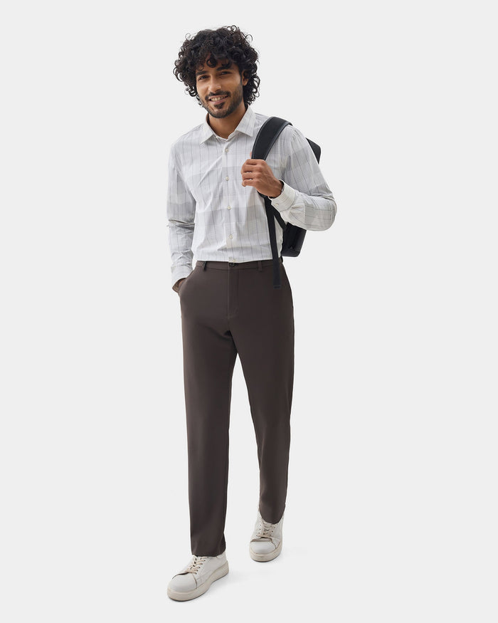 Dark Brown TechPro Stripe Trouser - Martini