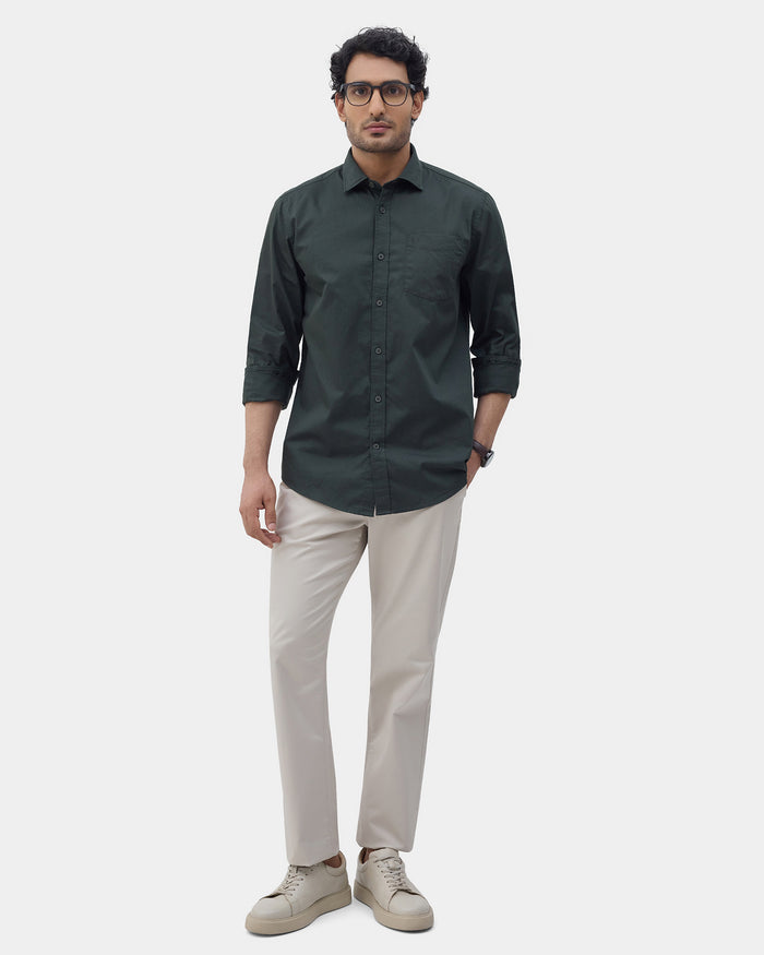 Dark Green Solid Shirt - Zento