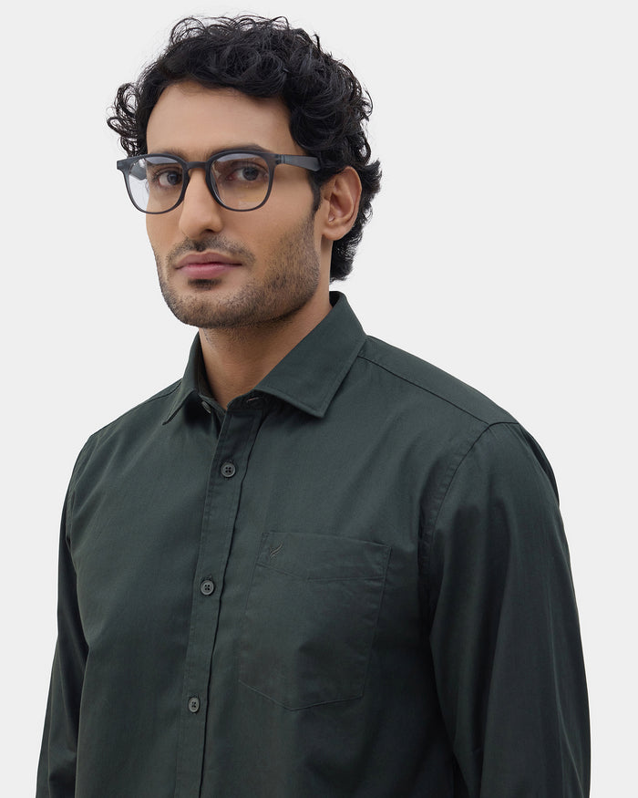 Dark Green Solid Shirt - Zento