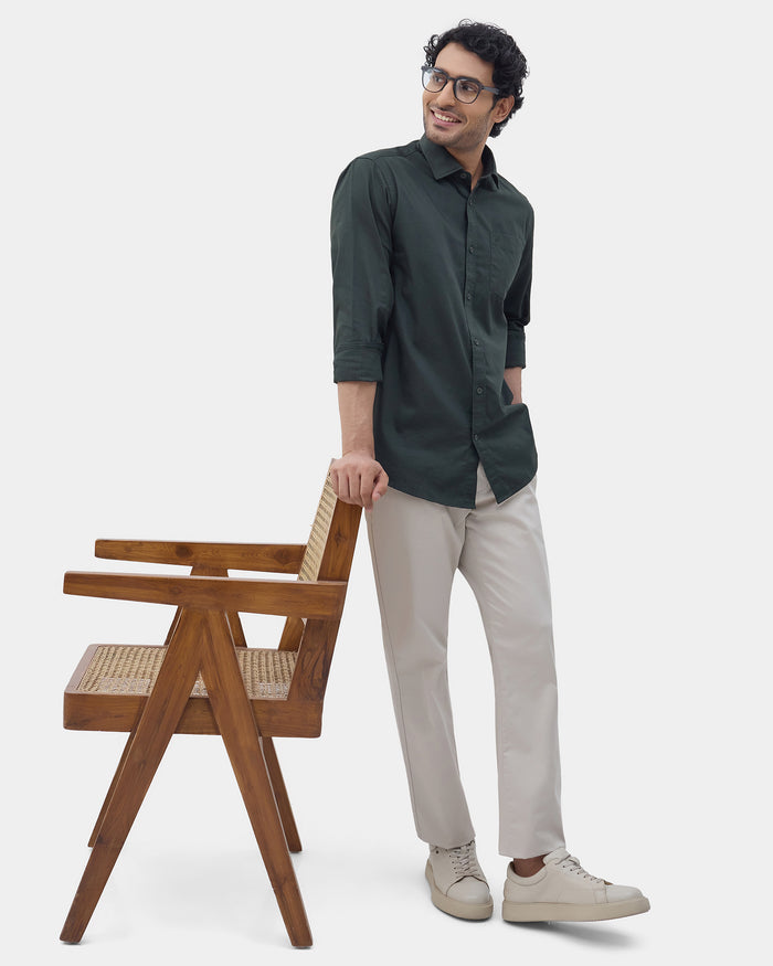 Dark Green Solid Shirt - Zento