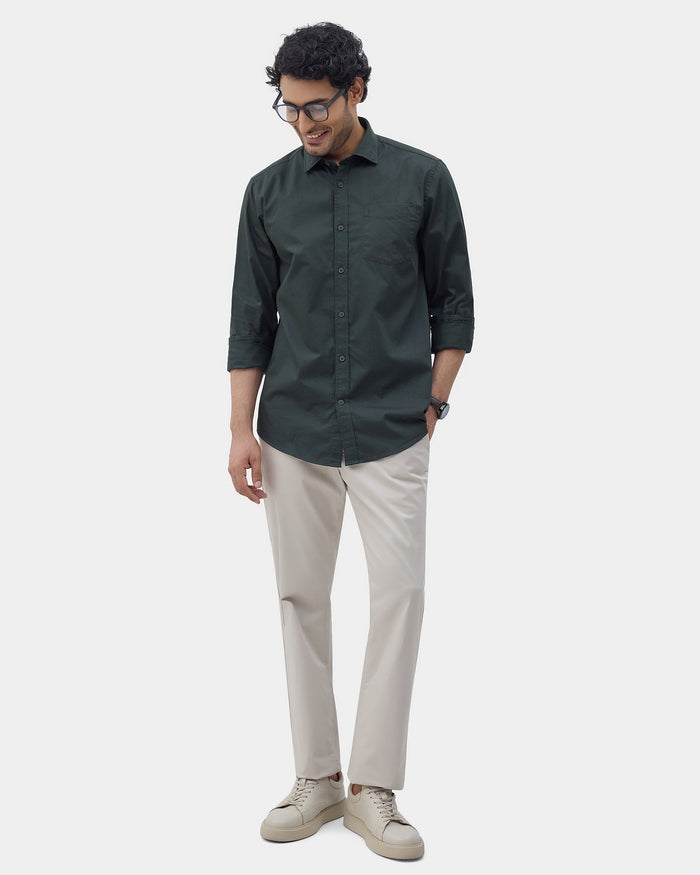Dark Green Solid Shirt - Zento