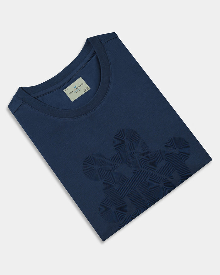 Deep Teal Crew Neck Printed T-Shirt - Misa