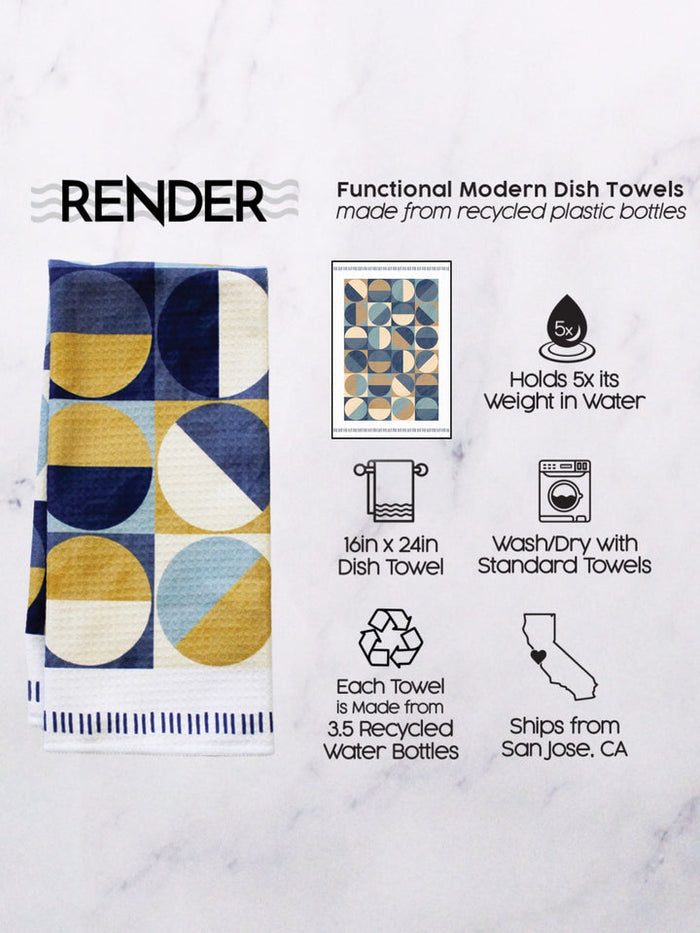 Dish Towel in Cool Geo Colorblock