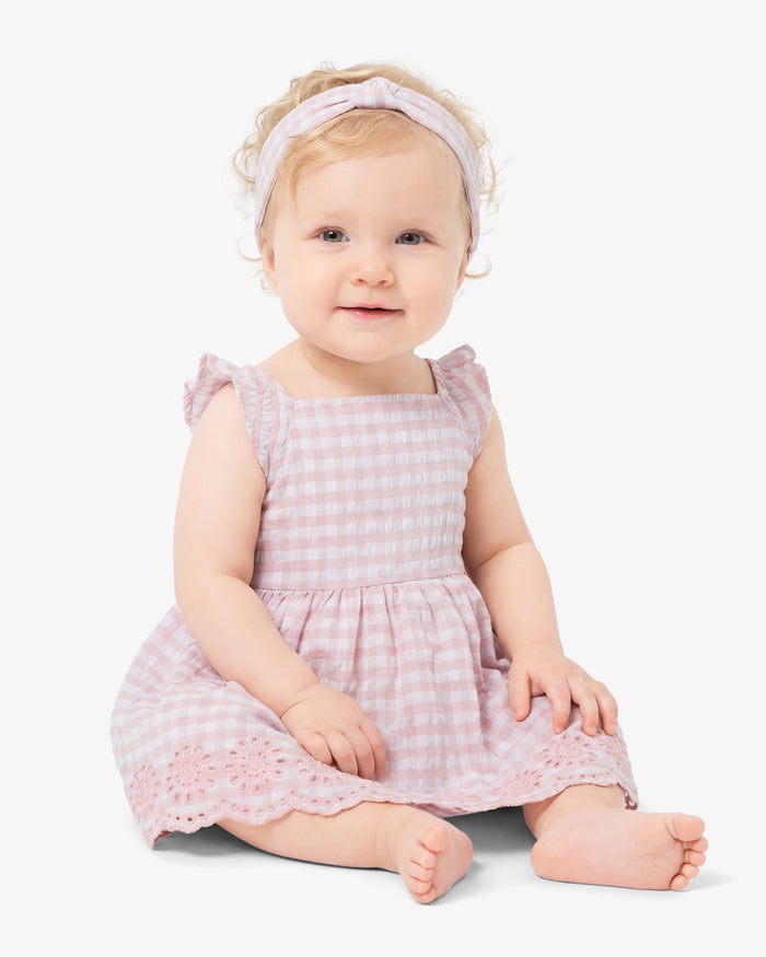 Dress with Diaper Cover in Pink Plaid