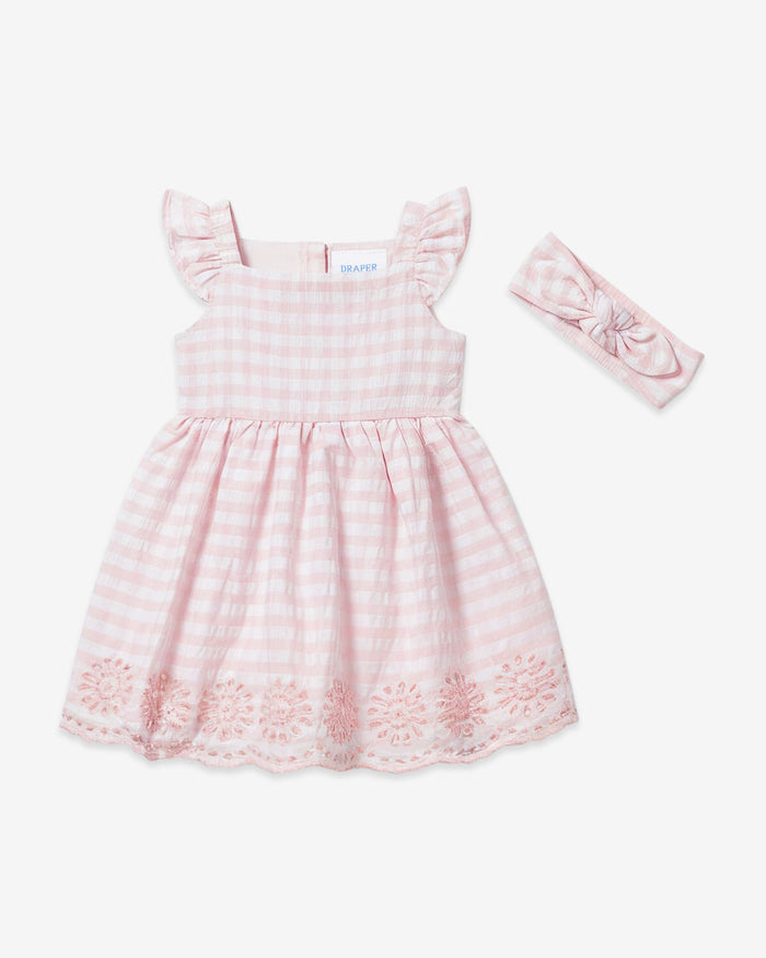 Dress with Diaper Cover in Pink Plaid