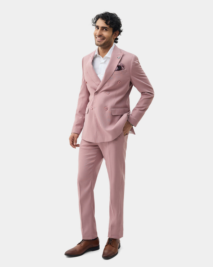 Dusty Pink Two Piece Textured Suit - Elvin