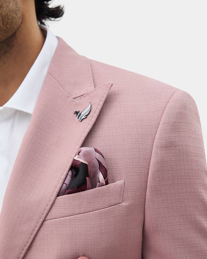 Dusty Pink Two Piece Textured Suit - Elvin