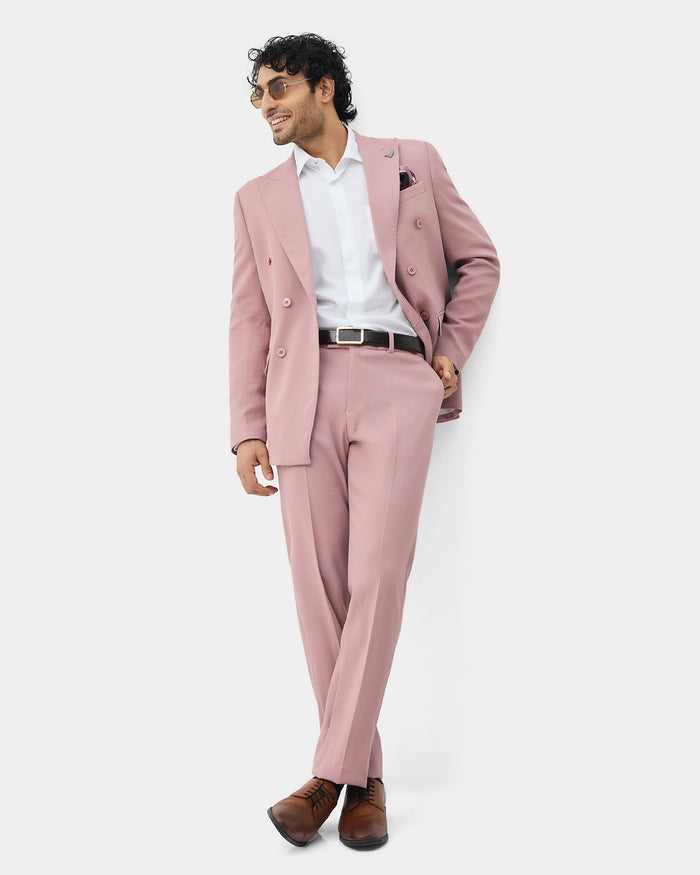 Dusty Pink Two Piece Textured Suit - Elvin