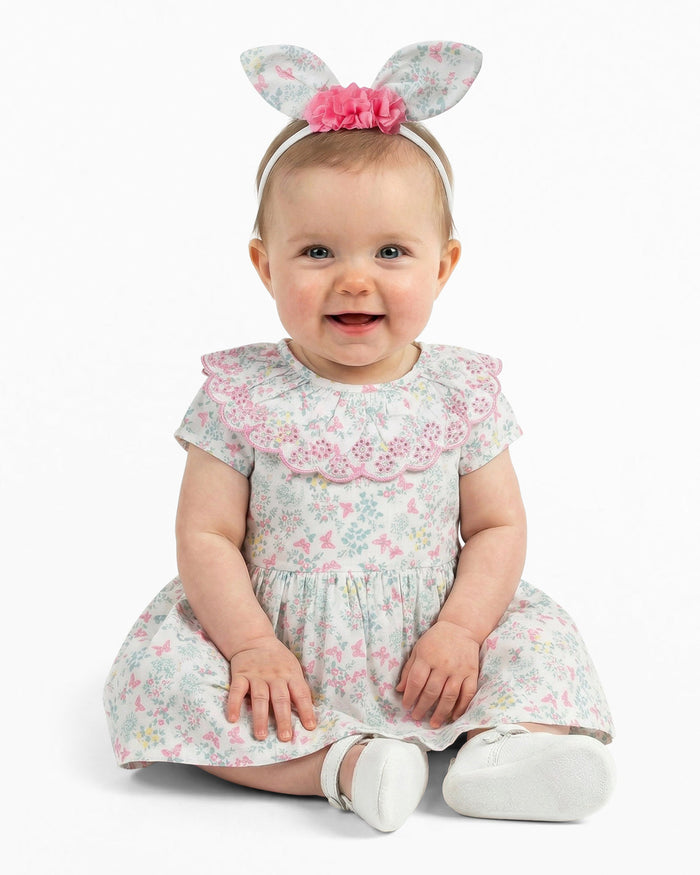 Easter Print Dress with Headband