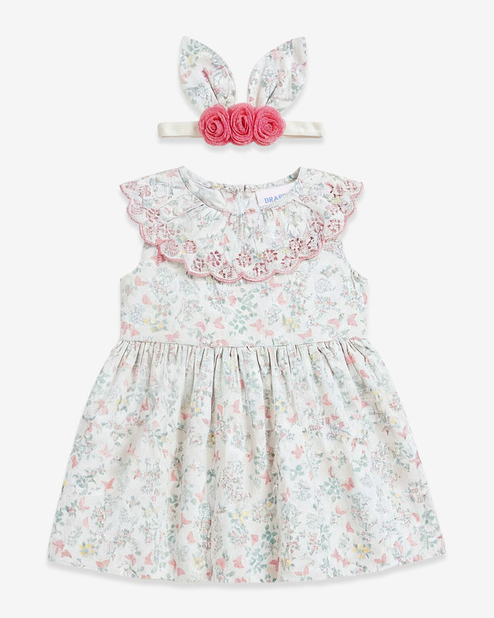 Easter Print Dress with Headband