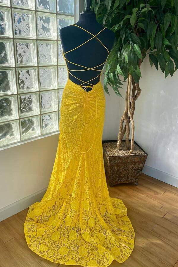 Elegant Mermaid Royal Blue Lace Prom Dress