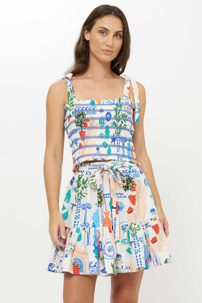 Ella Top- Corfu Blue