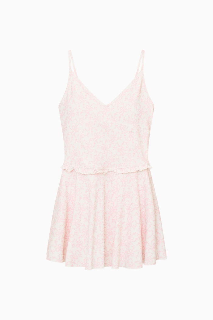 Light pink slip dress on a white background