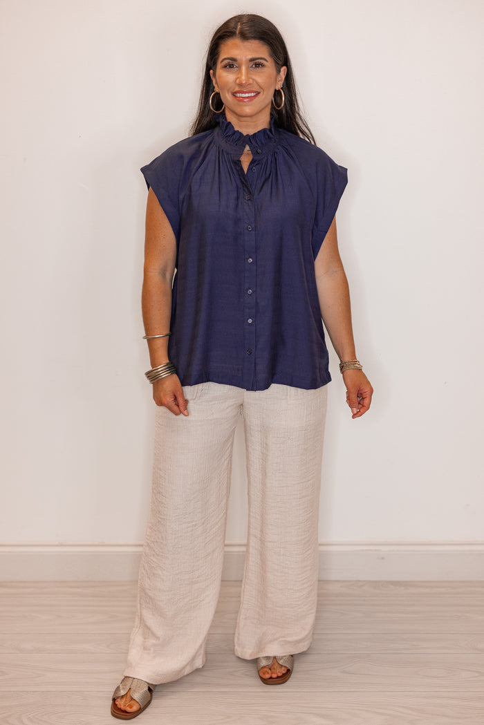 light beige linen beachy pants
