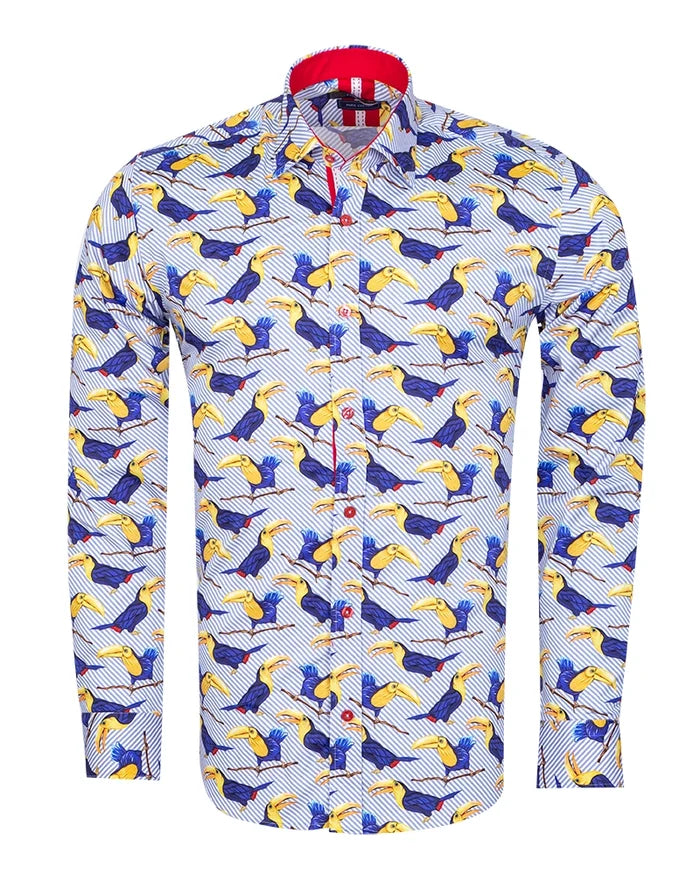 Exotic Tropical Bird Print with Matching Handkerchief-Makrom