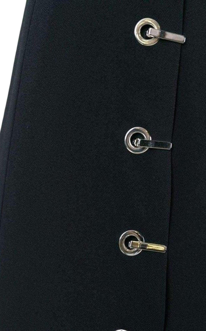 Mugler Eyelet Detail Stretch Crepe Maxi Skirt - Runway Catalog